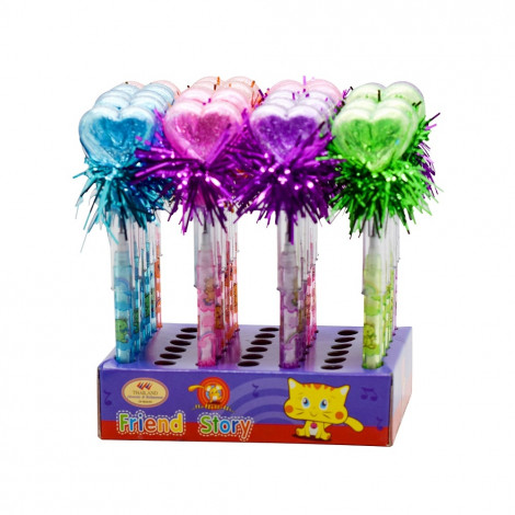 Bensia Pensil Susun 06LM1-3 Hati Glitter Rumbai (isi 24pc)