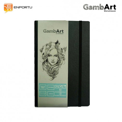 GambArt Scratchbook Linen Plastic - Black