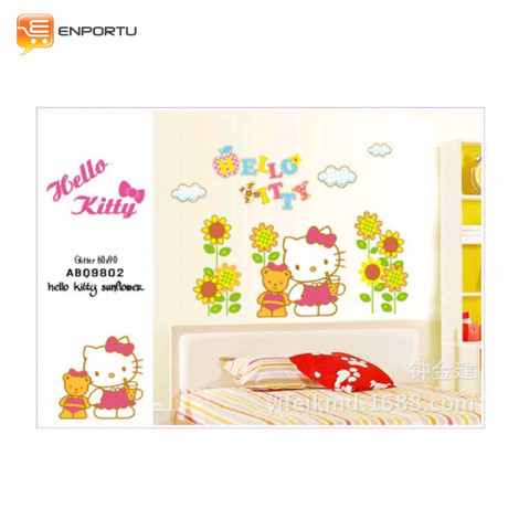 VENP Wall Sticker Transparant - Hello Kitty Sunflower