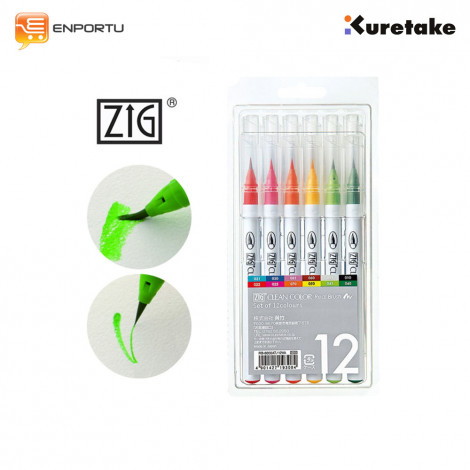Jual KURETAKE Zig Clean Color Real Brush 12 Colors Set