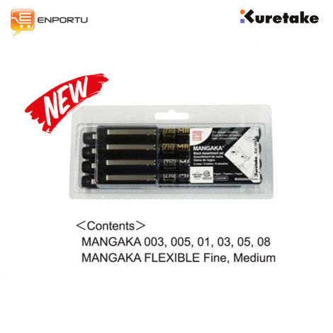 KURETAKE Zig Cartoonist Mangaka Set 8 Assortment Set (CNM/8VBK)