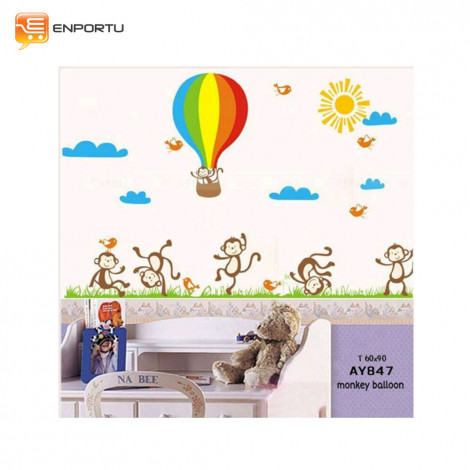 VENP Wall Sticker Transparant - Monkey Baloon