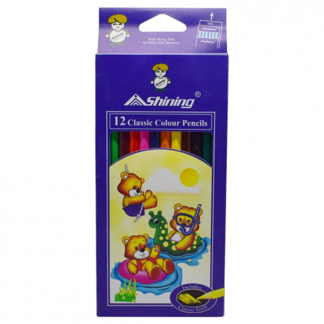 Shining Pensil Warna 12 Warna (Blue Plastic Case)