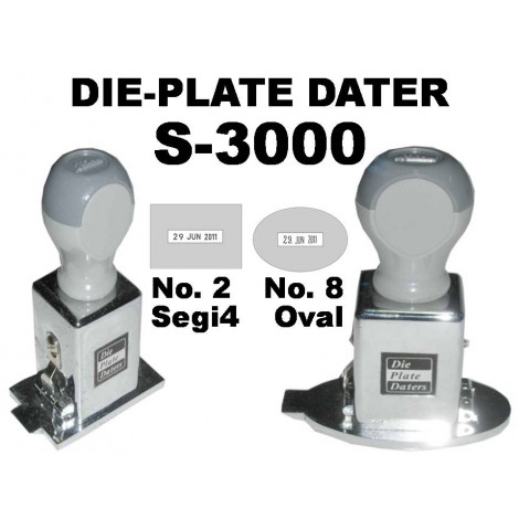 Shiny Stempel Die Plate Dater Oval S-3000 (No.8)