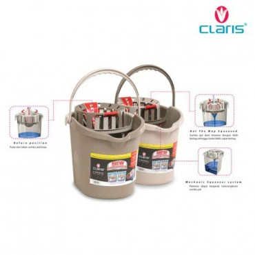 Claris Powerpel Mop Bucket 3111 - Coklat Tua