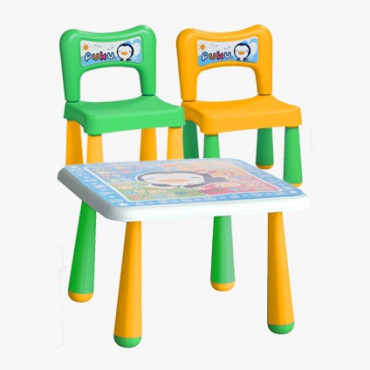 Puku Fantastic Table + 2 Chair 30502 - Yellow Green