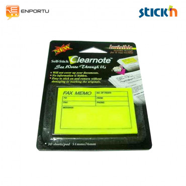 STICK'N Clearnotes (Film) 21206 Fax Memo