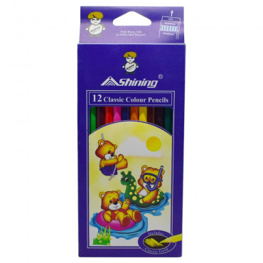 Shining Pensil Warna 12 Warna (Blue Plastic Case)